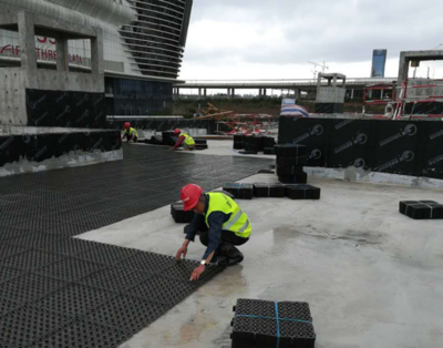 甘肃建筑塑料夹层排水板A屋顶地下绿化凹凸排水板生产厂家